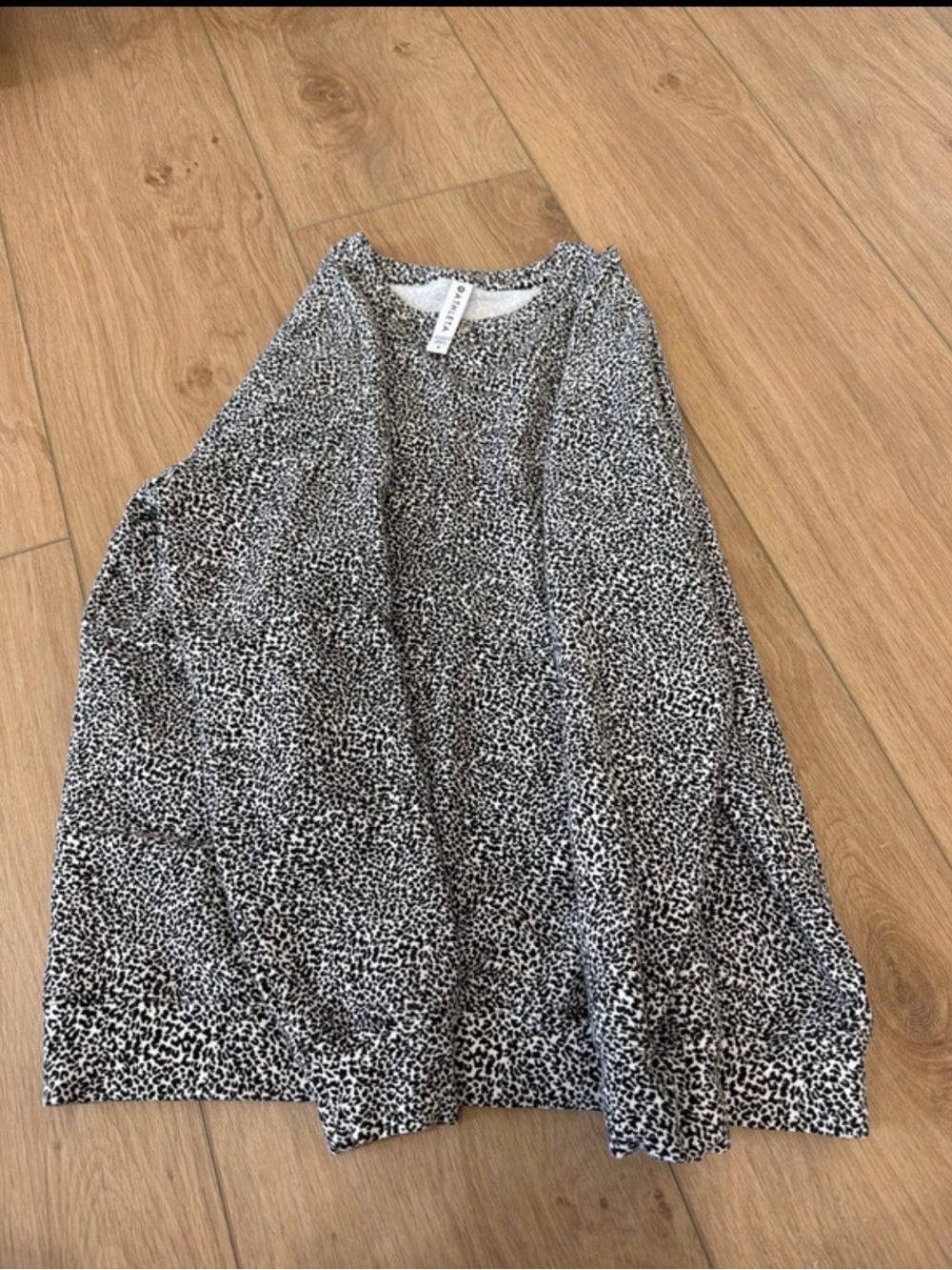 Athleta Black & White Micro Leopard sweater
